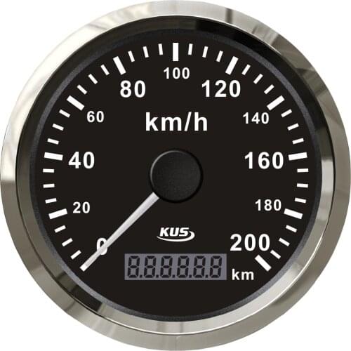 KUS 85mm Speedometer Velometer 0-200km/h 12V 24V normal pulse signal