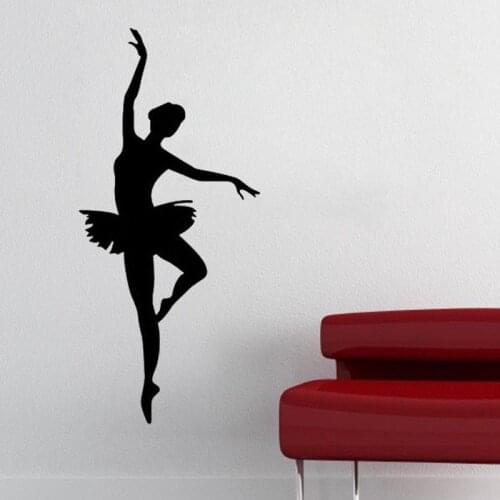Ballet Dancer Wall Sticker Ballerina Vinyl Art Murals Wall Decals Ballet Silhouette Girls Dance Decal Bedroom Decoration
