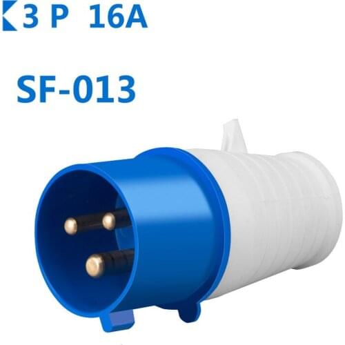 Waterproof Industry Plug Socket 3 Core 16A Plug Socket Connector Male And Female Industry Electrical Socket blue