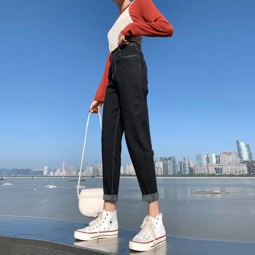 Women Plus Velvet Straight Pants Autumn Winter Wear Outside Korean Ladies Jeans Resilience High Waisted Casual Warm New Trousers