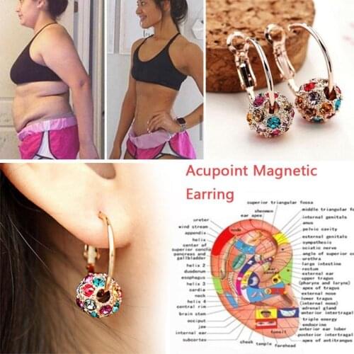 1 Pair Magnetic Slimming Earrings Lose Weight Body Relaxation Massage Slim Ear Studs Patch Health Jewelry