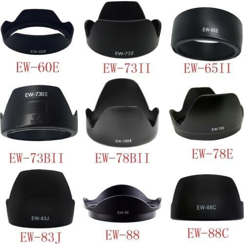 10pcs EW-60E EW-73II EW-65II EW-73BII EW-78BII EW-78E EW-83J EW-88 EW-88C camera Lens Hood for canon lens camera