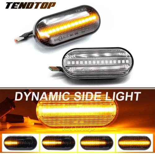 2pcs For Volkswagen VW Bora Golf 3 4 Passat 3BG Polo SB6 Dynamic LED Side Marker Turn Signal Light Sequential Flashing Lamp
