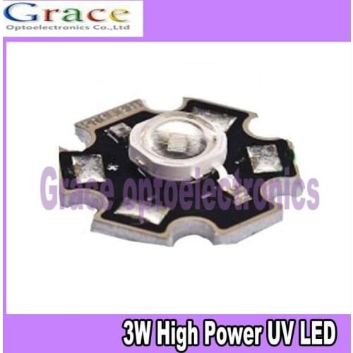 20pcs 3W UV ultraviolet 390-410nm high power LED 3watt purple Light