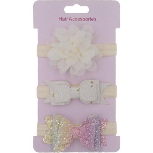 3 Pcs/Set Fashion sequins bowknot hair band hair accessories three-piece package baby photo flower headband set