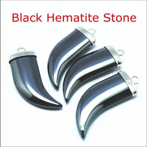 3pcs nature black hematite stone new womens pendants jewelry pendants size 32x12mm luxury necklace pendants