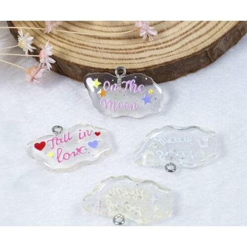 8pcs/lot 28mm*19mm Multicolor Resin Flatback Clouds For Necklace Keychain Pendant DIY Making Accessories