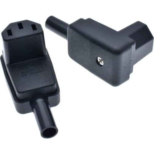 90 Degree IEC C13 Female Receptacle DIY PDU Rewireable Cable Cord Connector AC100~250V 10A