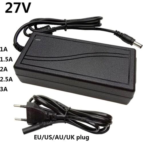 27V 2.5A 27 V Volt Power Adapter Supply AC DC Adaptor Transformer Switching EU US AU UK Plug Adaptador 5.5*2.5mm Conveter