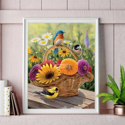 5D DIY Diamond Painting Bird Diamond Embroidery Art Flower Daisy Cross Stitch Kit Animal Picture Home Decoration Gifts cuadros