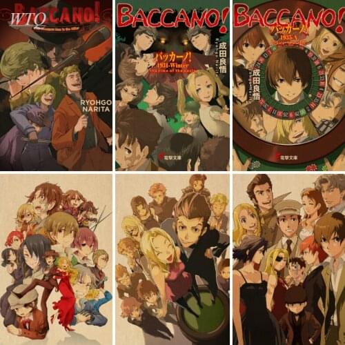 Anime Posters Japan Anime Baccano! Wall Decor Retro Poster Home Decor Wall Art Canvas Painting Photos for Childrens Room