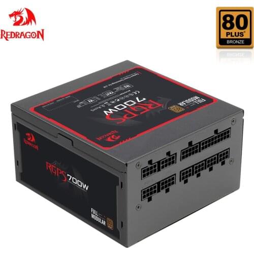 REDRAGON RGPS 700W PC PSU Power Supply 80PLUS Bronze Gaming Quiet 120mm Fan 24pin ATX/EPS 12V PFC FULL MODULAR computer BTC