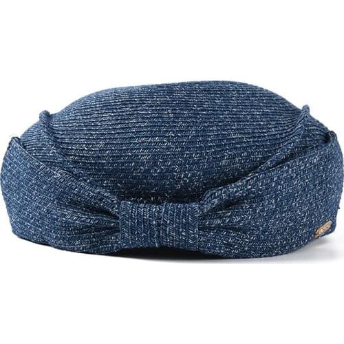 Designer Women Spring Summer Hat Fashionable Paper Raffia Straw Beret Casual Elegant Ladies Painter Hat French Style