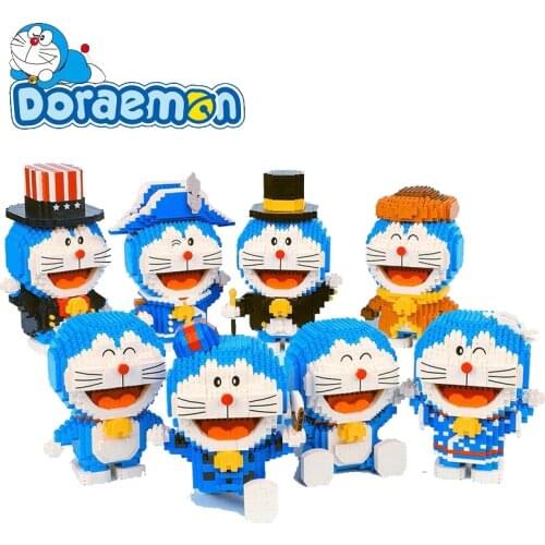 Doraemon Nobita Fat Tiger Shizuka Diamond Small Particle Building Blocks Cartoon DIY Assembled Educational Toys