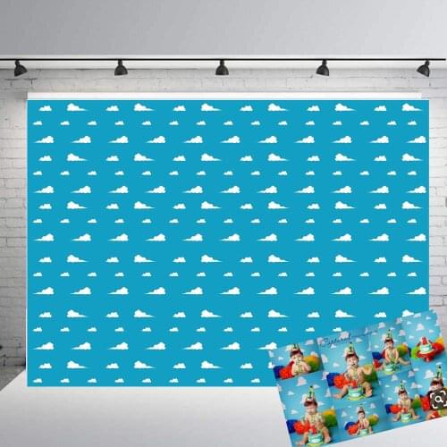 Toy sroty Backdrop Boys Girls Kids Cartoon Banner cloud Birthday Party Photography Background Children Baby Cake dessert B367