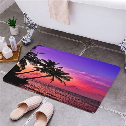 Coconut Tree Beach Entrance Door Floor Mat Door Mat Non-Slip Foot Pad Home Welcome Carpet For Hallway Bath Kitchen Doormat