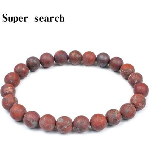 6/8/10/12mm Natural Stone Frosted Matte Red Hematite Amazonite Round Loose Beads for DIY Bracelet men and women Making wholesale