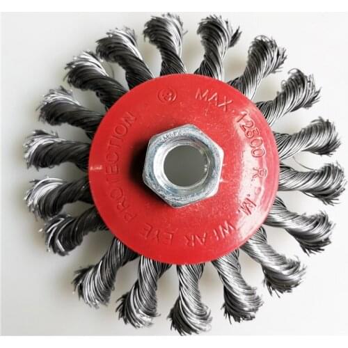 M10*1.5 Twist Steel Wire Brush Polishing Brush Wheel for Grinder Rotary Tool Round Brushes Disc Hot Sale