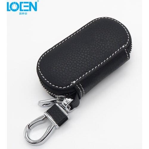 Mini Key Wallet Leather Key Holder Zipper Cover Keychain Cases Holder Housekeeper Keys For Honda Chevrolet Hyundai Toyota Volvo