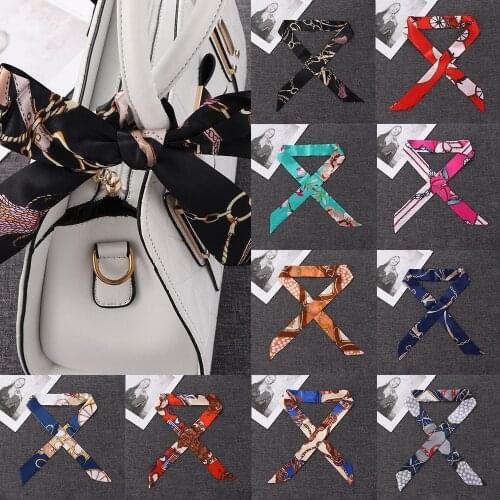 1Pcs Mini Ribbon Floral Scarf Handbag Handle Tie Bag Belt Strap Headband Ribbon Bow Tie Bag Decoration Handbag Accessories
