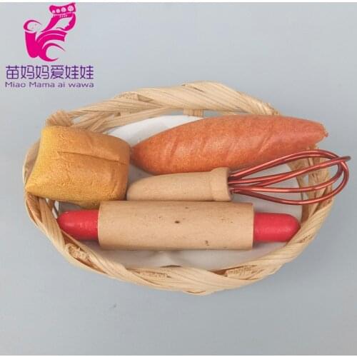 Mininature Simulation food model for Kitchen tool Egg beater wine bottle Rolling pin for doll house accessories