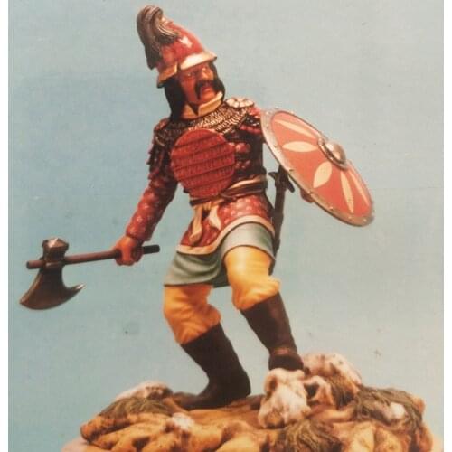 New Unassembled 1/24 75mm ancient warrior stand with base Resin Figure Unpainted Model Kit
