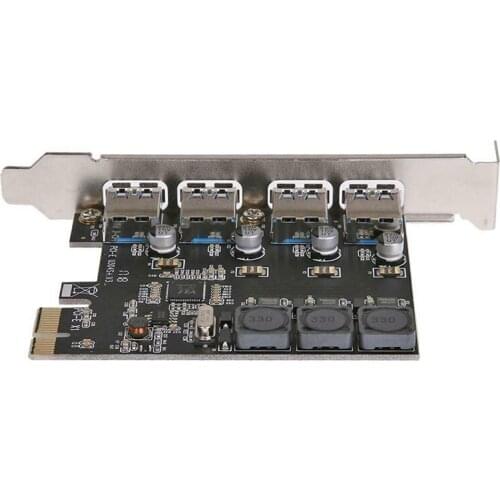 PCI-E Riser Card To USB 3.0 4-Ports Hub PCI-Expansion Controller Adapter Card For Desktop PC Built In Connectors