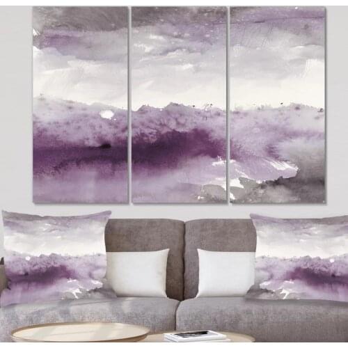 3 Pcs Light Purple Scenery Landscape Posters HD Canvas Wall Art Pictures Accessories Paintings Home Decor Living Room Decoration