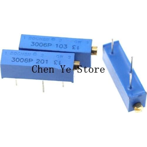 50PCS NEW 3006P Precision Multi-turn Adjustable Potentiometer 1K 2K 5K 10K 20K 50K 100K 200K 500K 100R 200R 500R 100 200 500 ohm