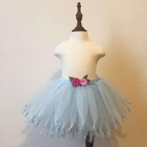 Purtulle Light Blue Fluffy Tulle Tutu Skirt for Girls-Fits Newborn to Young Girls-Baby Girl Party Unicorn Tutus-Girls Pettiskirt