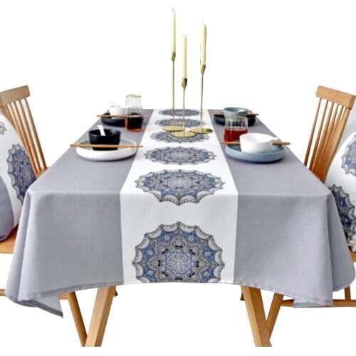 100% Microfiber Polyester Tablecloth Easy to Clean Waterproof and Oil-proof Disposable Rectangular Nordic Household Tablecloth