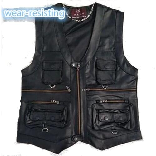 TQGQG Men's Leather Vests