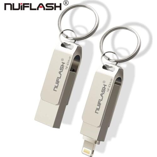 USB Flash Drive For iPhone X/8/7/7 Plus/6/6s/5/SE/ipad 2 IN 1 Pen Drive Memory Stick 16GB 32GB 64GB 128GB Pendrive cle usb