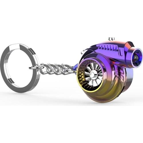 USB Rechargeable Flashlight Mini Turbo Turbocharger Keychain Car Keyring Car Interisor Accessorie