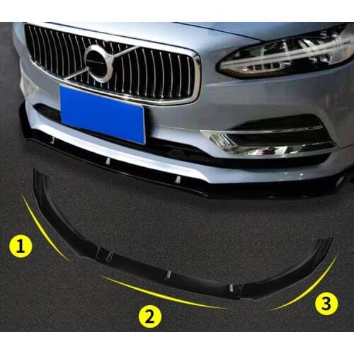 High Quality ABS PAINT CARBON FIBER FRONT BUMPER SPOILER LIP SPLITTERS WIND KNFE COVER For Volvo S90 2017 2018 2019 2020 2021