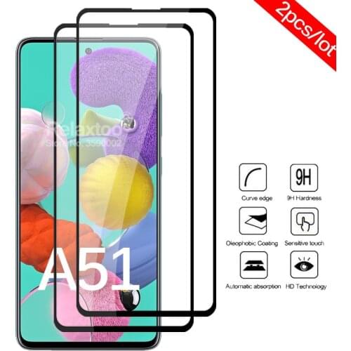 2pcs For samsung a51 Glass screen protector on the For sasmung galaxy a51 2019 6.5 sm a515F a515 a 51 protective tempered Glass