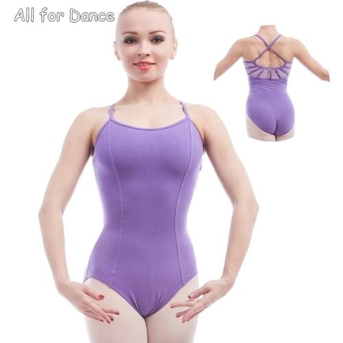 Free Shipping Purple Ballet Leotard For Women Sleeveless Camisole Ballet Dance Practice Clothes Gymnastic Leotard Shape Wear
