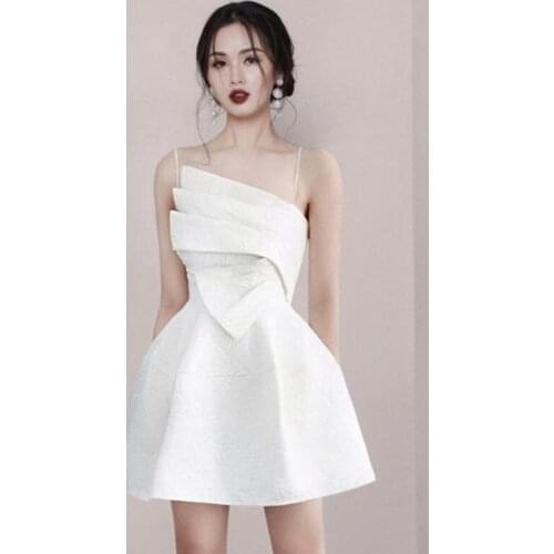 Runway Designer New Spaghetti Strap Vacation Sexy Mini Dress Summer Fashion Women High Waist Sleeveless Party Dresses Vestidos
