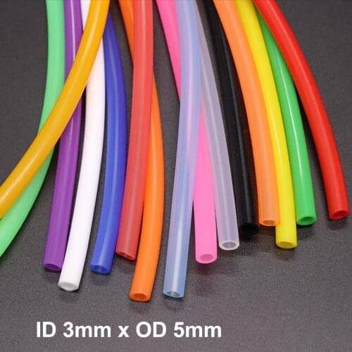 1-3M Colorful Food Grade Silicone Rubber Hose ID 3x OD 5mm Flexible Transparent Silicone Rubber Tube Drink Pipe Water Connector