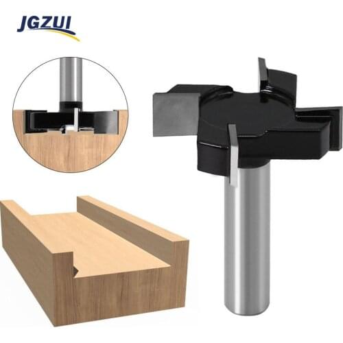 1pc 1/2"12mm Shank 4 Edge T Type Slotting Cutter Wood Cutters Router Bits For Wood Woodworking Tool Milling Cutter Slotting