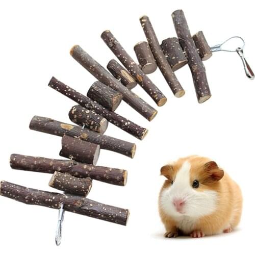 1Pcs Bunny Chewing Toy Natural Wooden Grinding Rabbit Hanging Toy Hamster Wood Toy Hamster Rabbit Chinchilla Teeth Grinding Toys