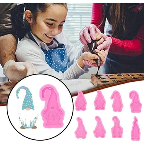 1pc Easter Pendant Epoxy Mold Gnome Dwarf Handmade Creative Cake Mold Jewelry Key Ring Pendant Decoration Resin Keychain Mould
