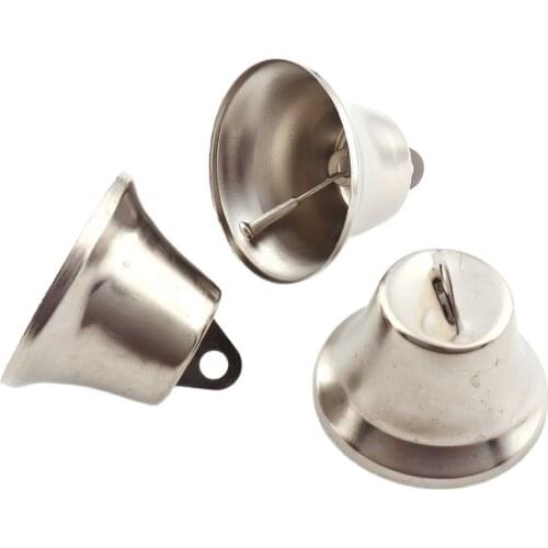 10pcs 40mm Large Silver Metal Vacuum Christmas Open jingle Bells Pendant Handmade Party DIY Crafts Accessories New year Gifts