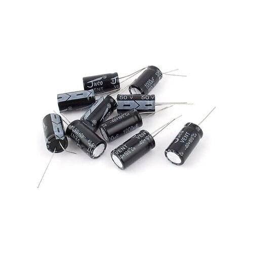 10 Pcs 50V 1000uF 105C Radial Lead Electrolytic Capacitor 13mm x 25mm