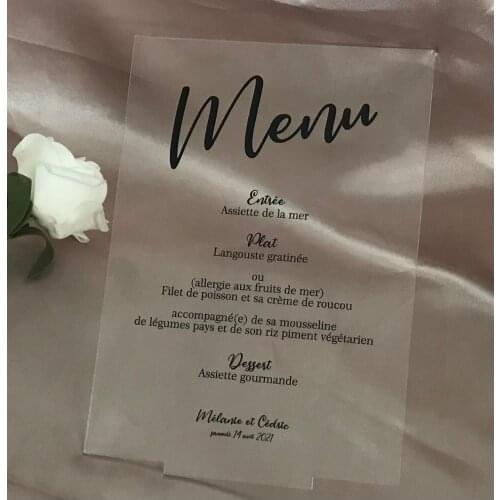 10pcs Acrylic Wedding Invitations,Custom Acrylic Menu with Base,Acrylic Wedding Menu,Acrylic Invitations,Acrylic Resurant Menu