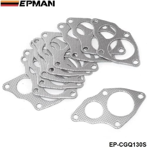 10PCS/LOT For Mitsubishi EVO 1-3 / 4G63 Aluminum Graphite Turbo to Downpipe Gasket EP-CGQ130S