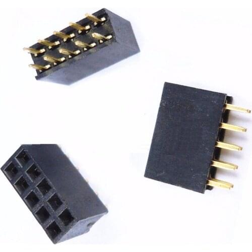 20PCS 2x5 10Pin 2.54mm Double Row Female Straight Header Pitch Socket Pin Strip