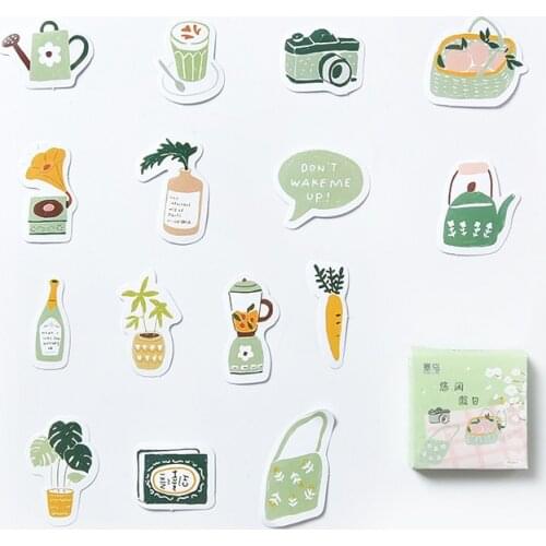 45 pcs/pack Leisure Holiday Series Cartoon Material Stickers Album Decoration Stickers