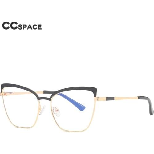 46857 Eyebrow Cat Eye Anti Blue Light Optical Metal Glasses Frames Women Fashion Computer Eyeglasses