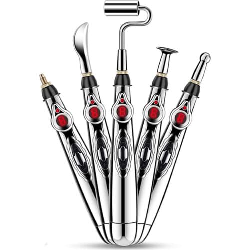 5 In 1 Electric Acupuncture Point Massage Pen Smart Pulse Massager Magnetic Therapy Meridian Pen Pain Relief for Back Neck Body